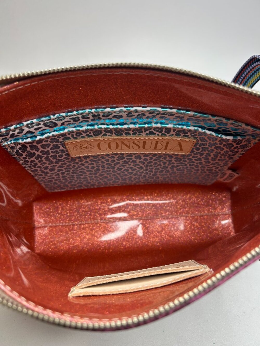CONSUELA Mena Downtown Women's Fuchsia Tooled Leather Crossbody - Picture 9 of 11